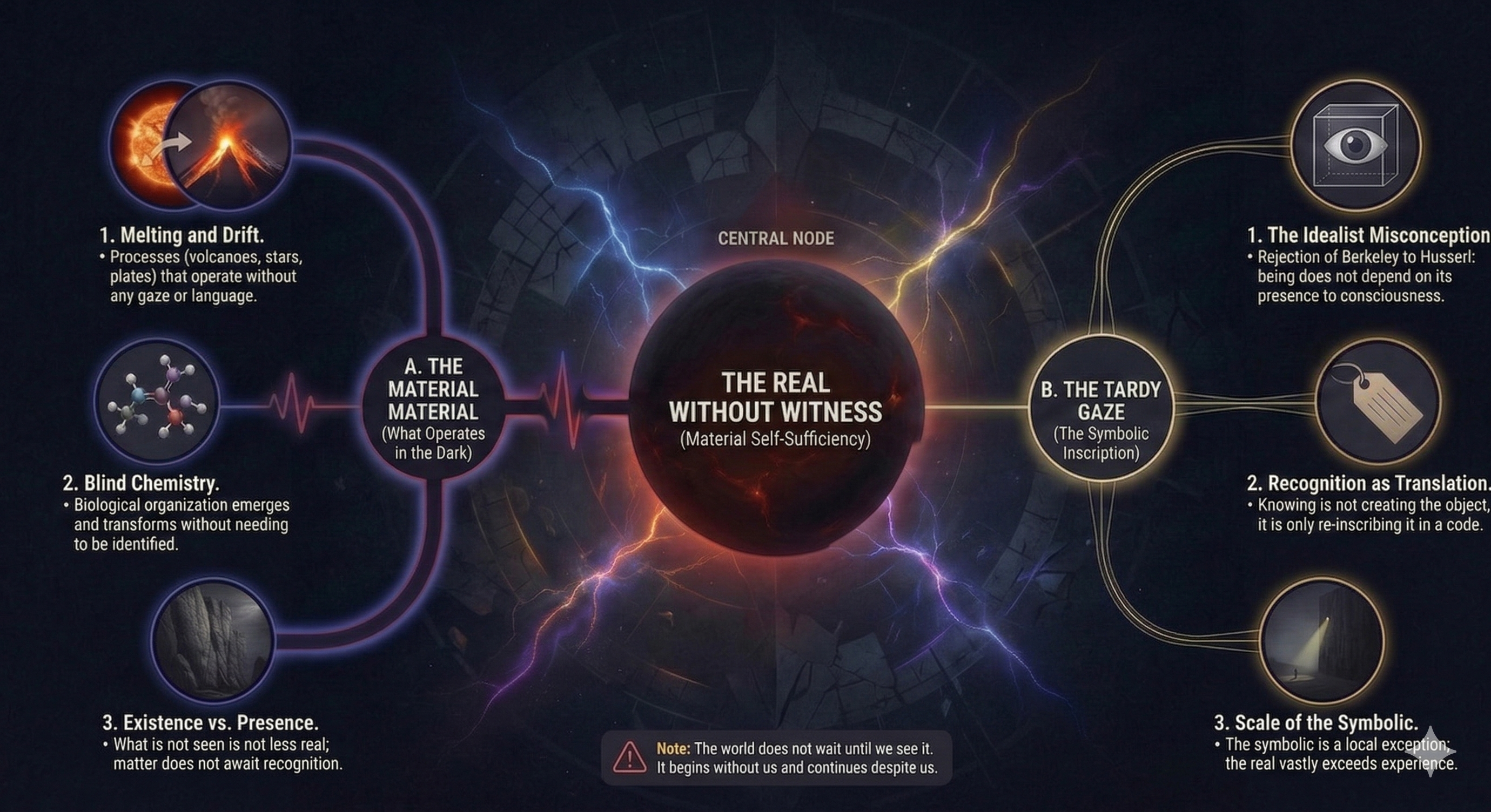 Visual representation of the concept of the real without a witness: the autonomous existence of the real independent of any observer or consciousness