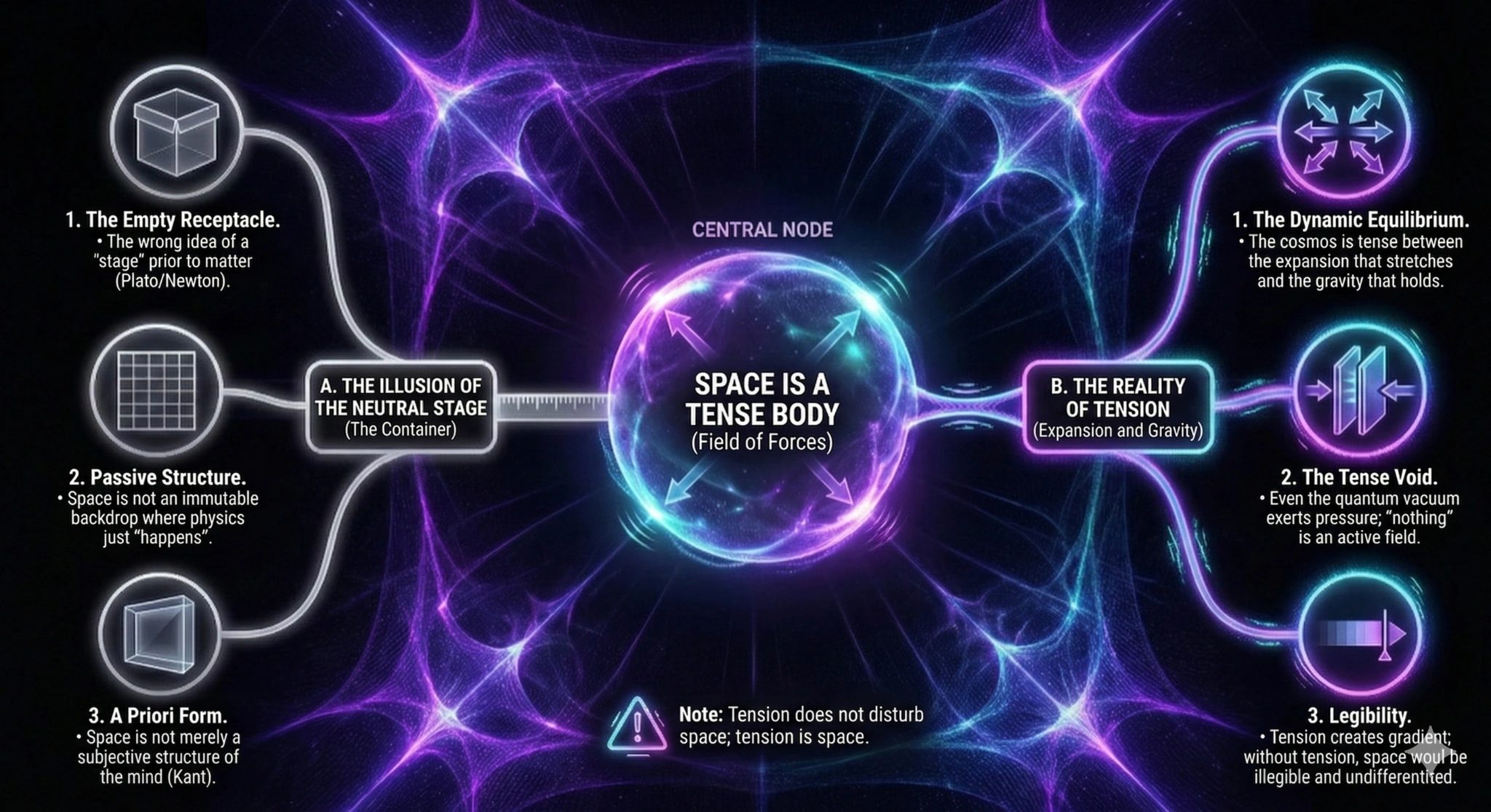 Visual diagram on the constitutive tension of space